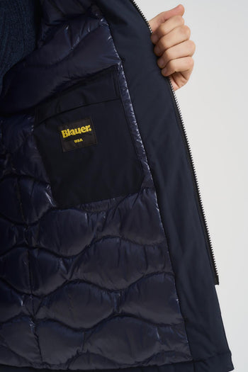Parka uomo midi blu - 7