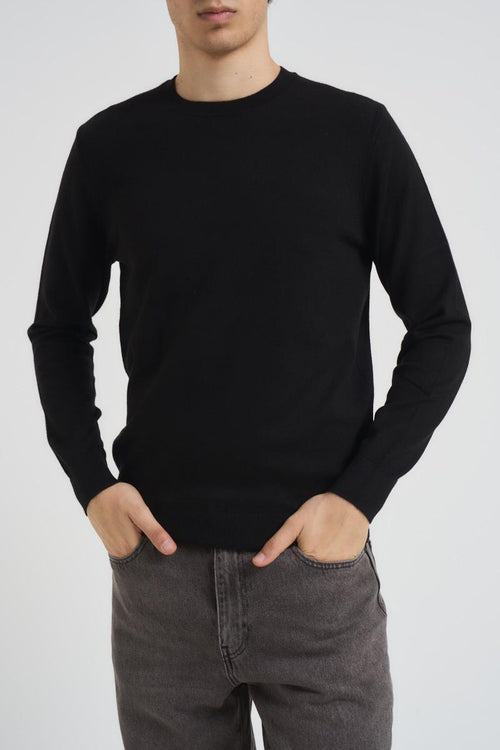 Maglia uomo girocollo nera - 1