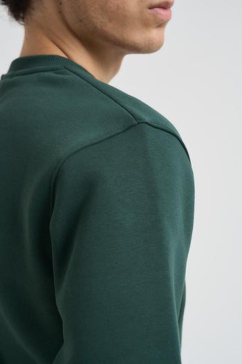 Felpa uomo verde a girocollo - 6