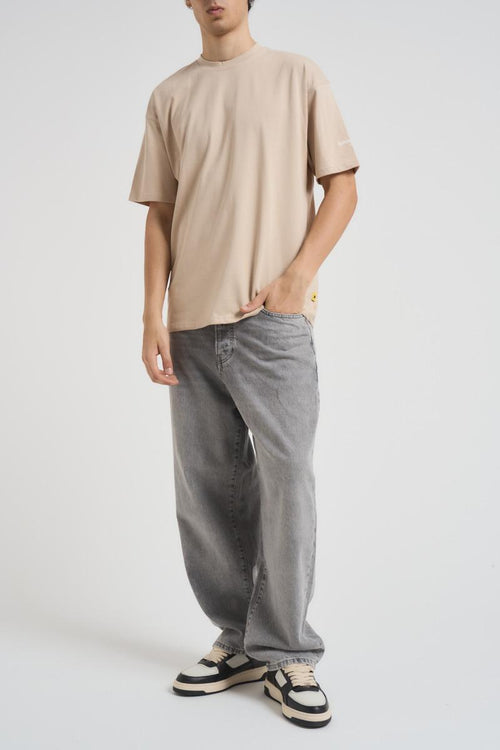 T-shirt uomo girocollo beige - 1