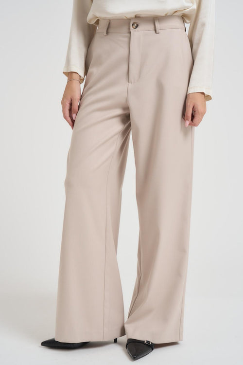 Pantalone donna a palazzo panna
