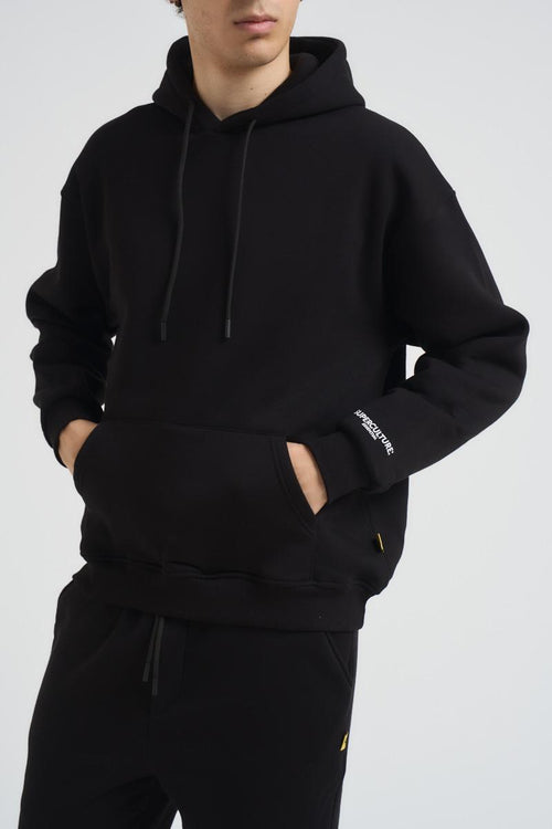 Felpa uomo con cappuccio nera - 1