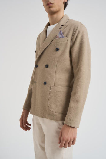 Giacca uomo in maglia beige - 3