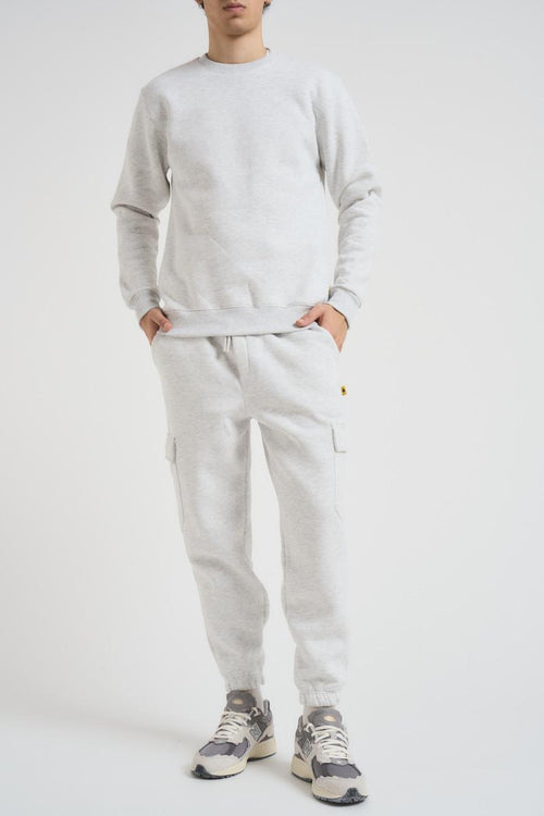 Felpa uomo grigia a girocollo - 1