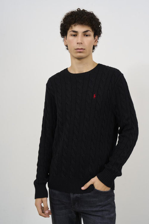 Maglia uomo nera girocollo - 1