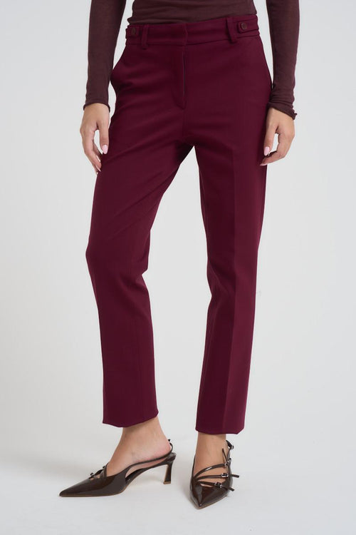Pantalone donna skinny bordeaux