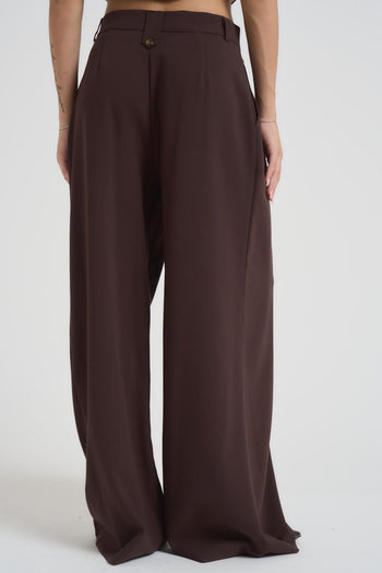 Completo donna gilet e pantalone marrone - 3