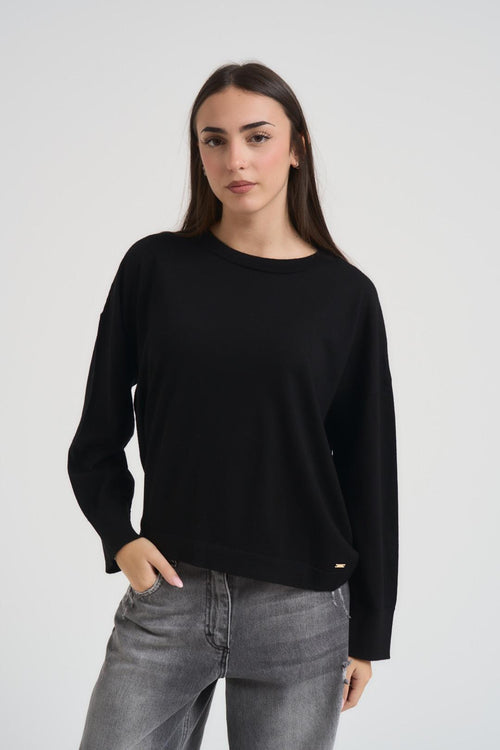 Maglia donna girocollo nera
