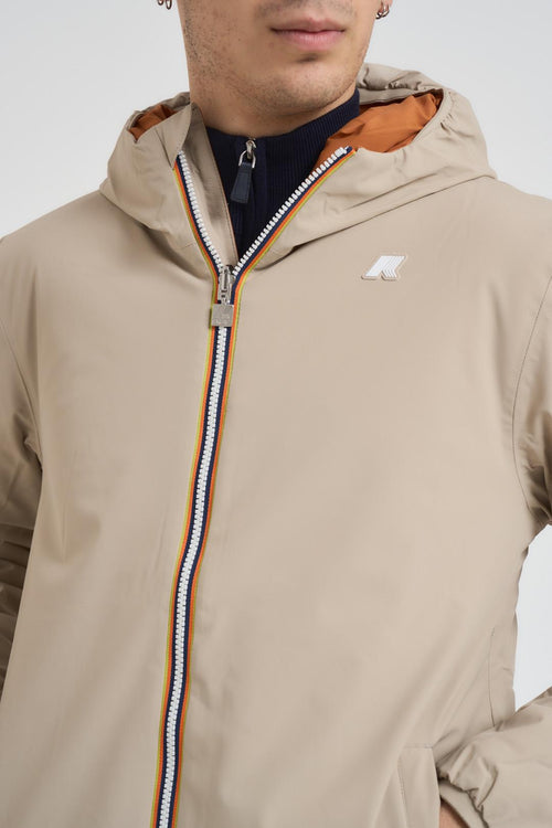 Giubbotto uomo double face beige e arancione - 2