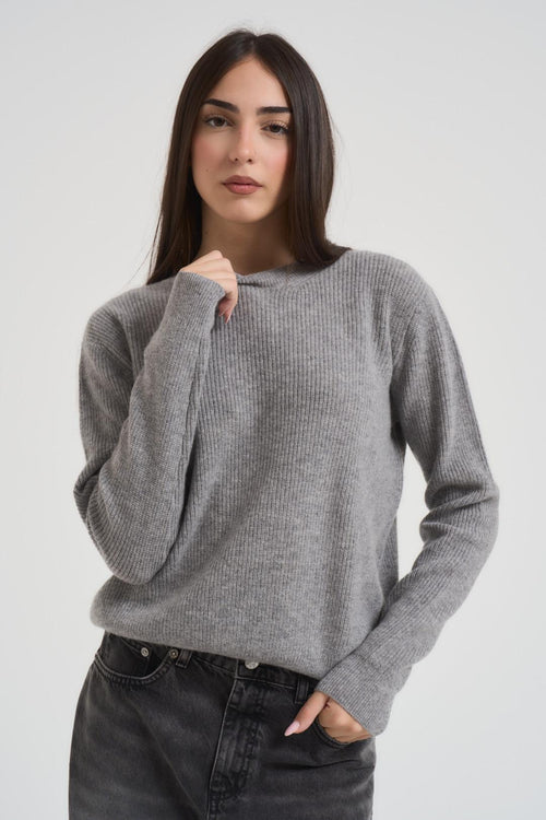 Maglia donna girocollo grigia