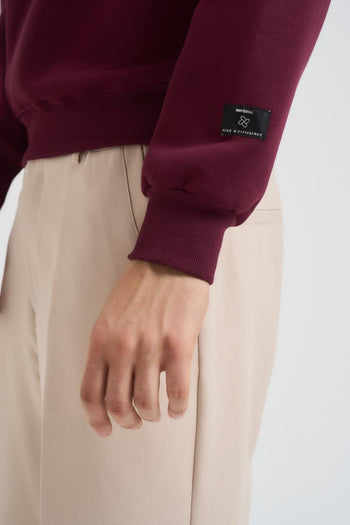 Felpa uomo girocollo bordeaux - 5