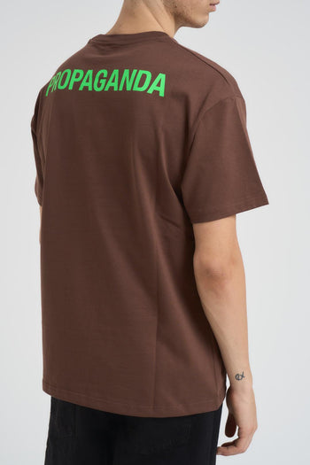 T-shirt uomo marrone e verde fluo - 4