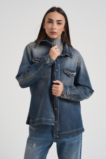 Camicia donna in denim chiaro - 3