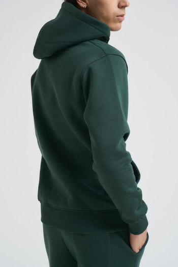 Felpa uomo verde con cappuccio - 6