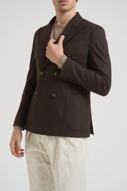 Giacca uomo doppiopetto marrone - 2