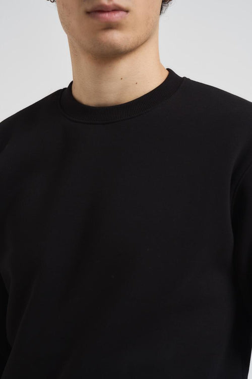 Felpa uomo nera a girocollo - 2