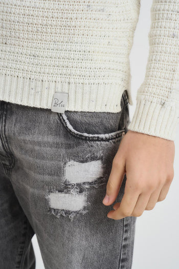 Maglia uomo girocollo panna - 3