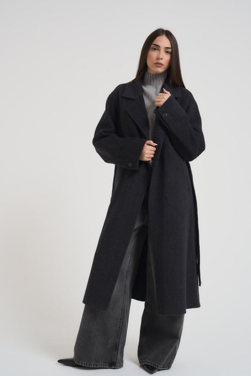 Cappotto donna lungo antracite