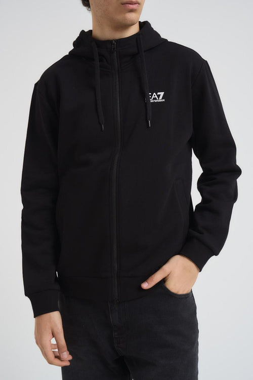 Felpa uomo con cappuccio nera - 1