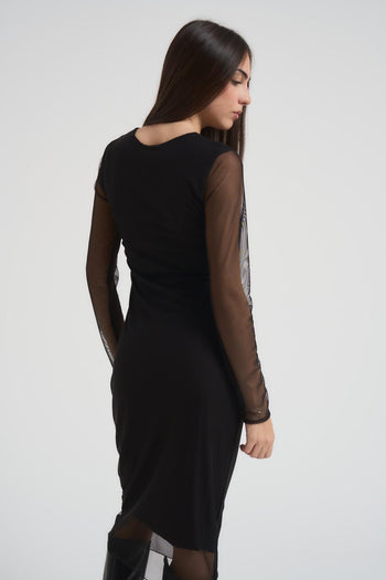 Abito donna midi in tulle nero - 3