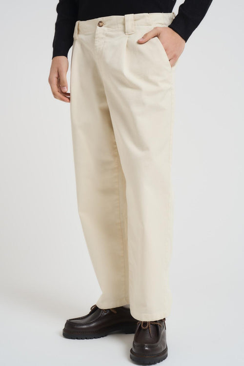Pantalone uomo con pinces panna - 1