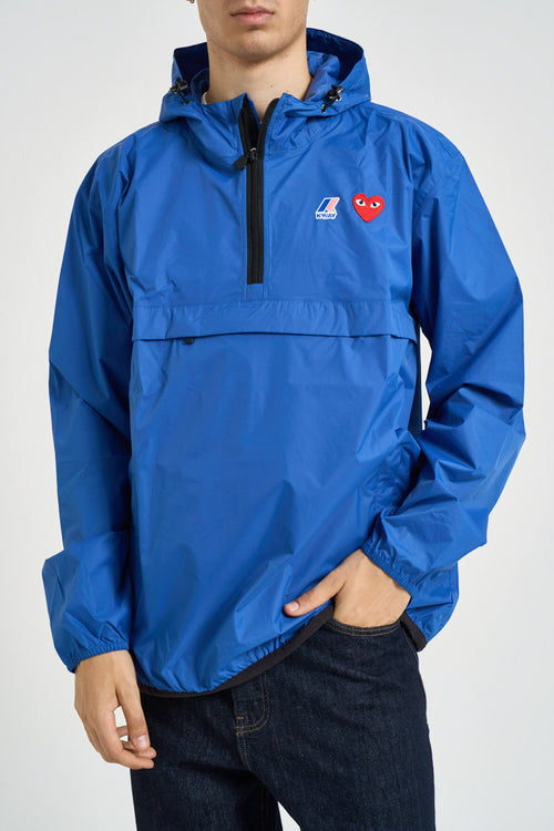 Giubbotto K-Way uomo con cappuccio blu - 1