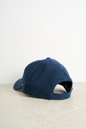 Blue men's hat with red contrasting logo - 4