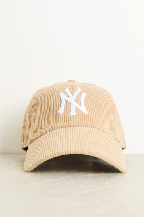 Cappello uomo baseball in velluto beige