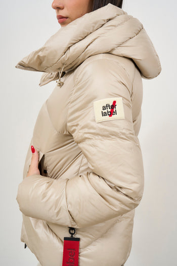 Women's beige down jacket with high collar Helsinki - 7