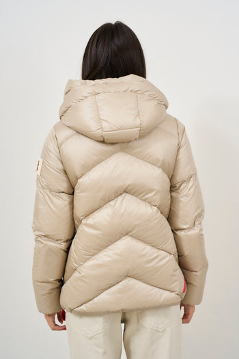 Women's beige down jacket with high collar Helsinki - 8