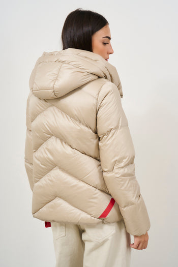 Women's beige down jacket with high collar Helsinki - 9