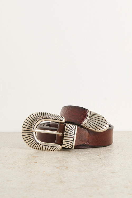 Brown men's belt