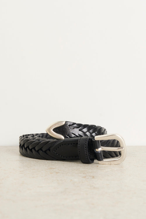 Black Braided Men's Belt