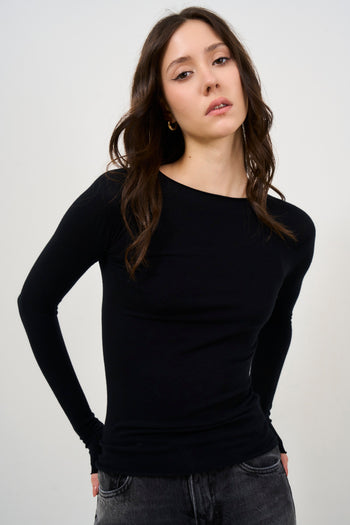 Maglia donna superfine nera - 3