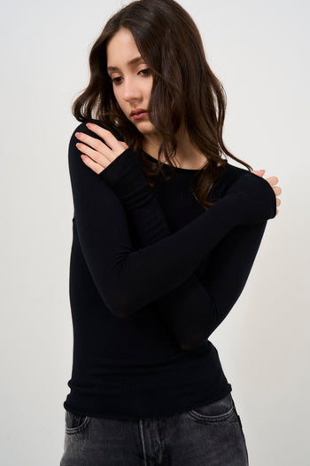 Maglia donna superfine nera - 4