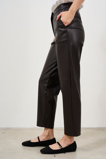 Pantalone dritto donna in ecopelle - 3