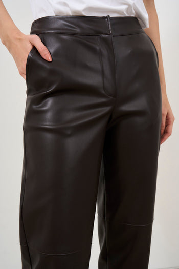 Pantalone dritto donna in ecopelle - 7