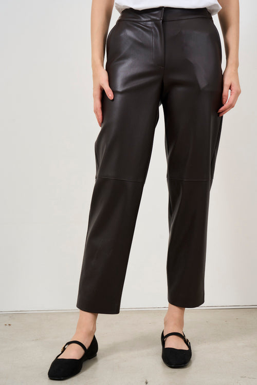 Pantalone dritto donna in ecopelle - 1