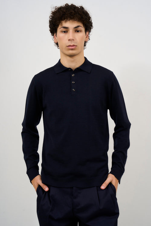 Maglia uomo polo blu notte