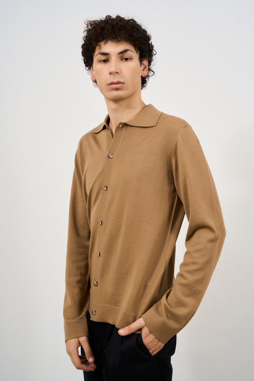 Men's camel cardigan - 2