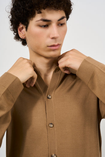 Men's camel cardigan - 3