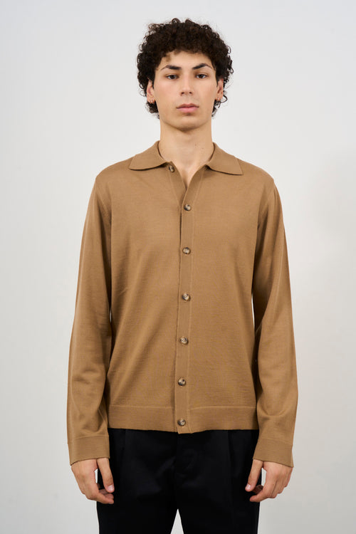 Men's camel cardigan