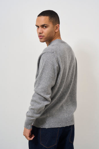 Men's grey crew neck sweater - 5