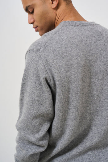 Men's grey crew neck sweater - 6