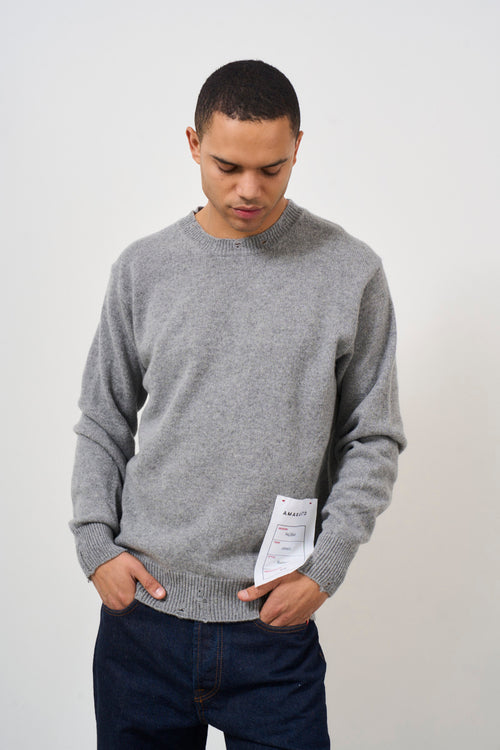 Men's grey crew neck sweater