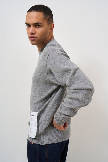 Men's grey crew neck sweater - 8