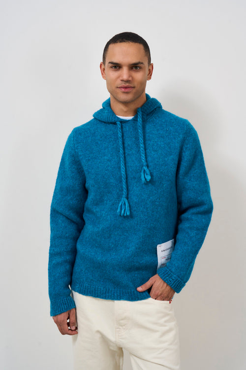 Men's teal knitted sweatshirt