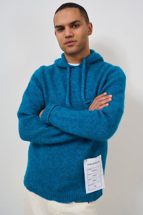 Men's teal knitted sweatshirt - 2