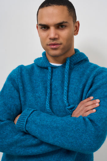 Men's teal knitted sweatshirt - 3