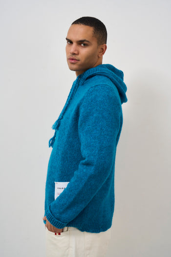 Men's teal knitted sweatshirt - 4